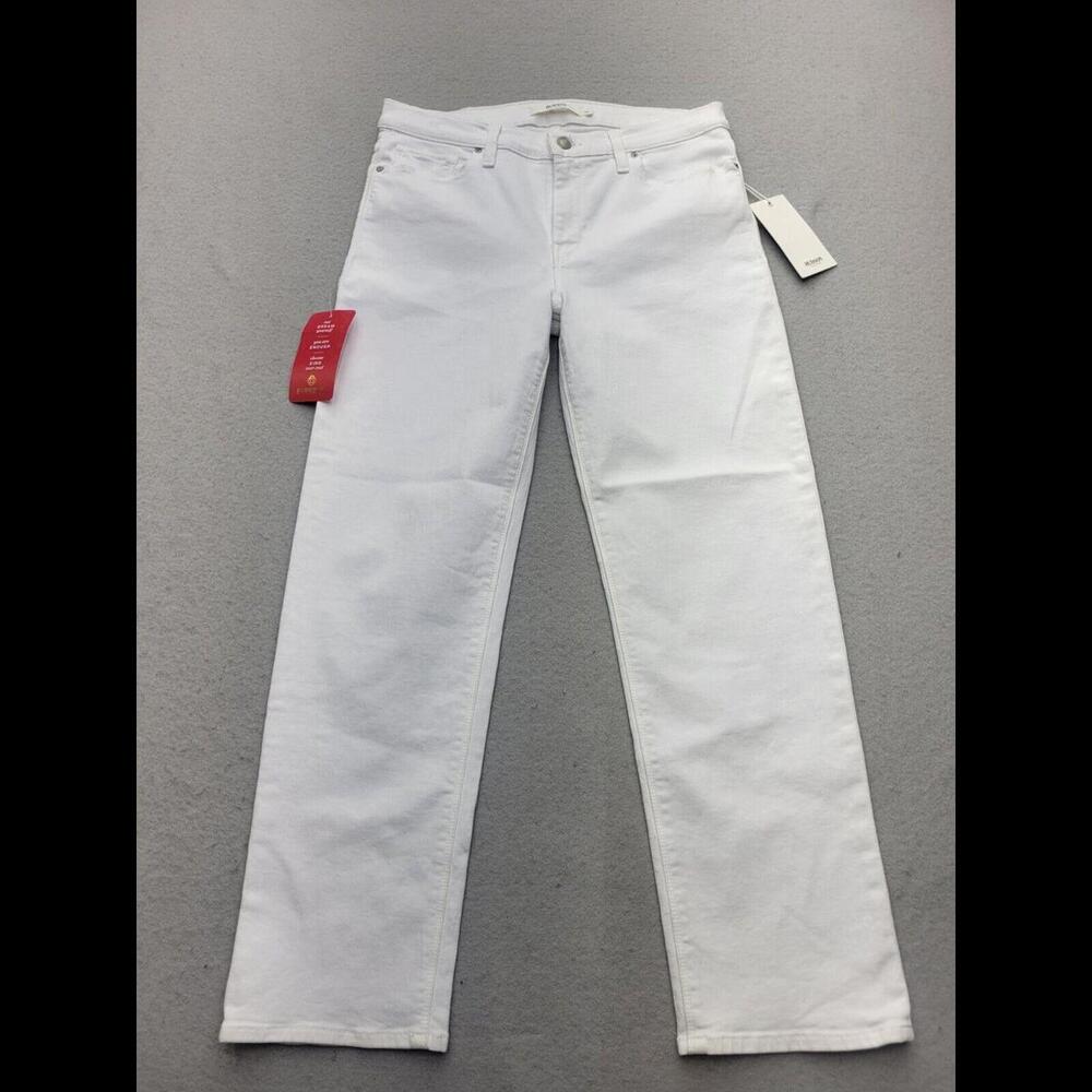 Hudson Women Jeans 30 White Straight Light Wash Cotton Blend Mid